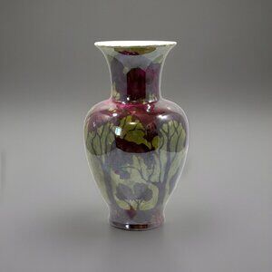 Vintage Rare Johann Seltmann Vohenstrauss Bavaria Germany Forest 10" Tall Vase